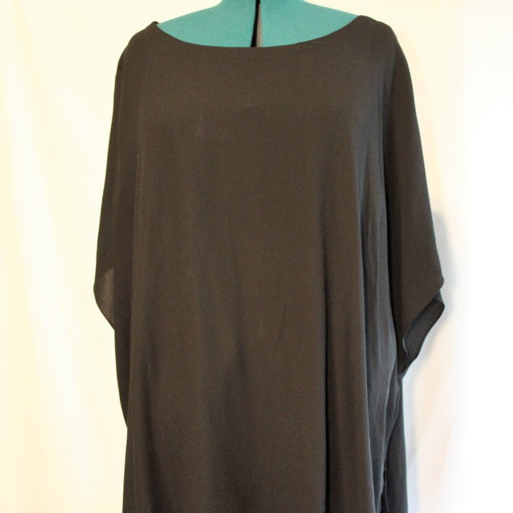 Silk handkerchief long poncho